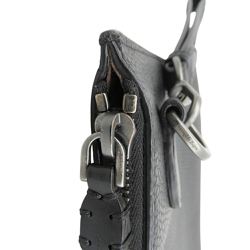 Ermenegildo Zegna Black Leather Clutch Bag