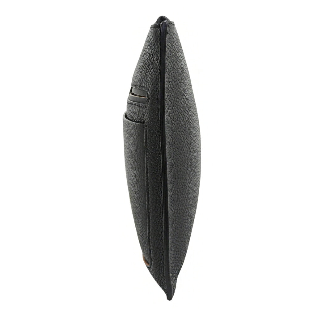 Ermenegildo Zegna Black Leather Clutch Bag