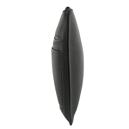 Ermenegildo Zegna Black Leather Clutch Bag