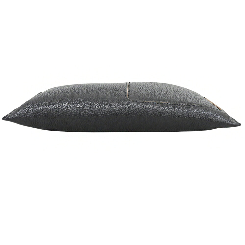 Ermenegildo Zegna Black Leather Clutch Bag