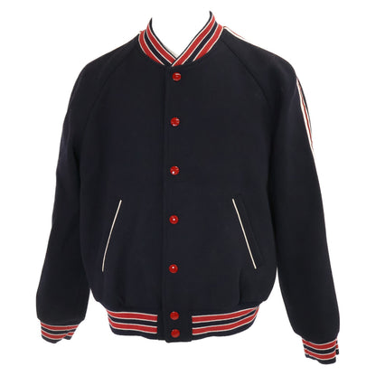 CELINE V47X896C Textured Wool Teddy Jacket Navy Size 52