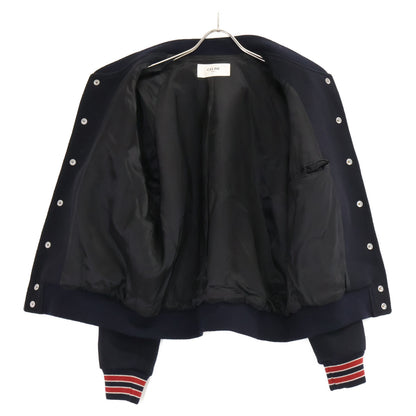 CELINE V47X896C Textured Wool Teddy Jacket Navy Size 52