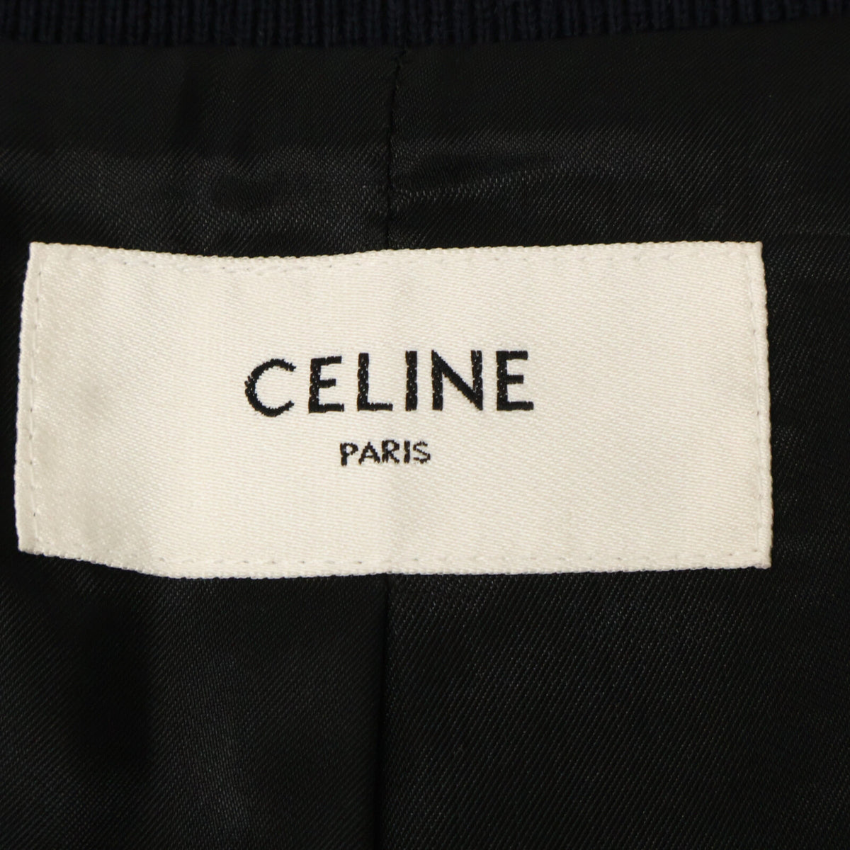 CELINE V47X896C Textured Wool Teddy Jacket Navy Size 52