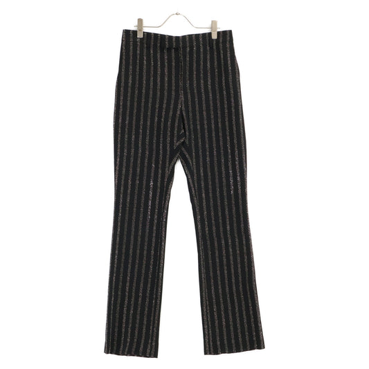 CELINE Studded Stripe Flared Cropped Pants Black Size 46