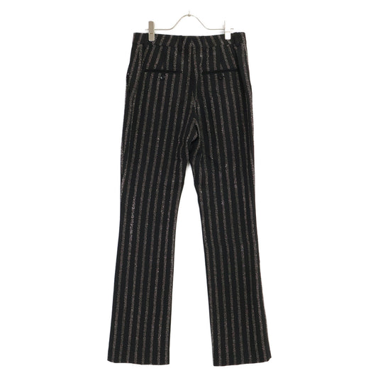 CELINE Studded Stripe Flared Cropped Pants Black Size 46