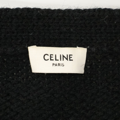 CELINE Hedi Slimane Flower Embroidered Wool Cardigan Size M