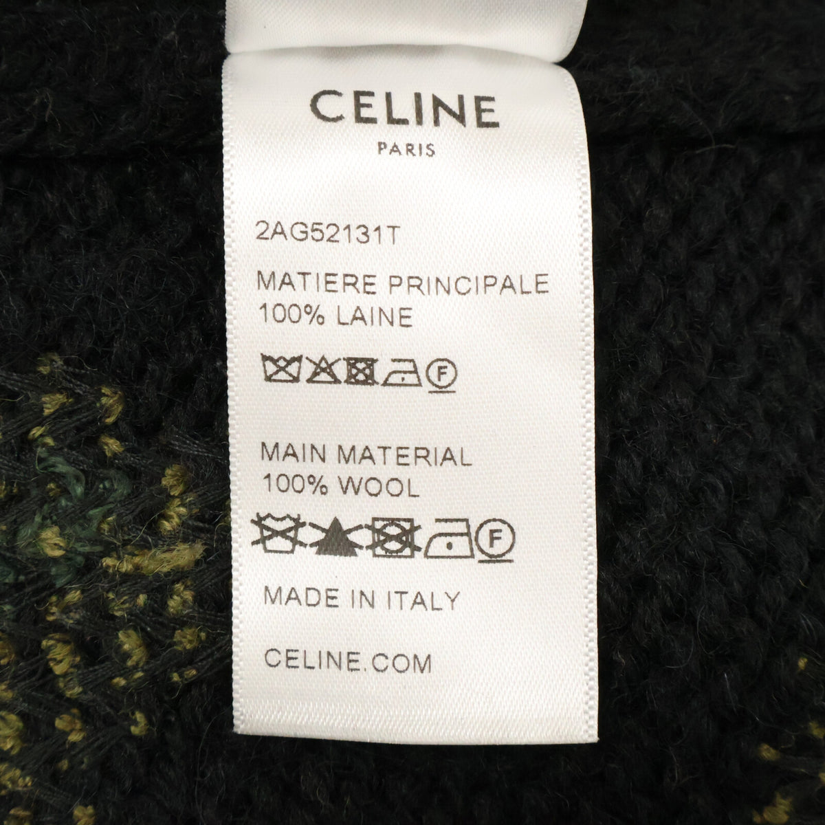 CELINE Hedi Slimane Flower Embroidered Wool Cardigan Size M