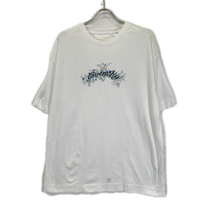 GIVENCHY White Cotton Floral Embroidered T-Shirt Size L