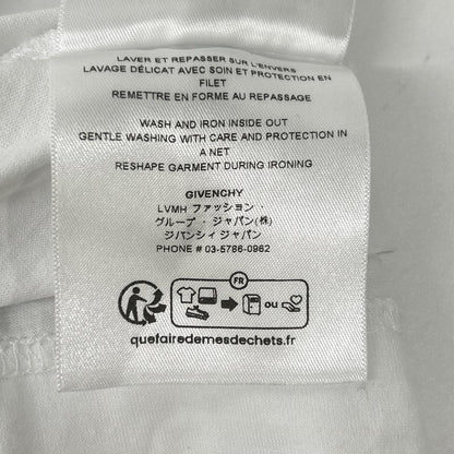 GIVENCHY White Cotton Floral Embroidered T-Shirt Size L