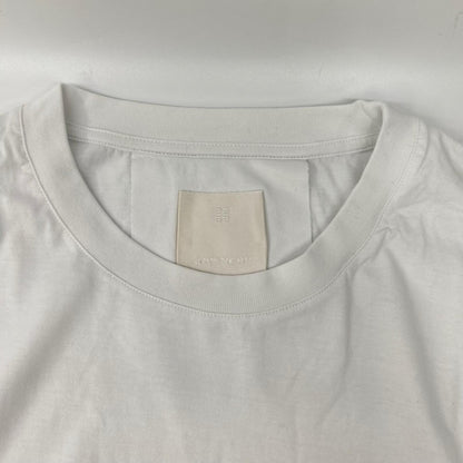 GIVENCHY White Cotton Floral Embroidered T-Shirt Size L