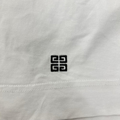 GIVENCHY White Cotton Floral Embroidered T-Shirt Size L