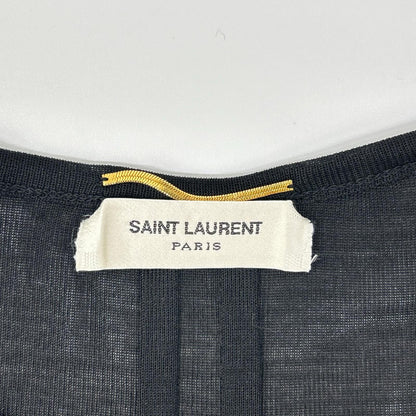 SAINT LAURENT PARIS 15 Black Silk Star T-Shirt