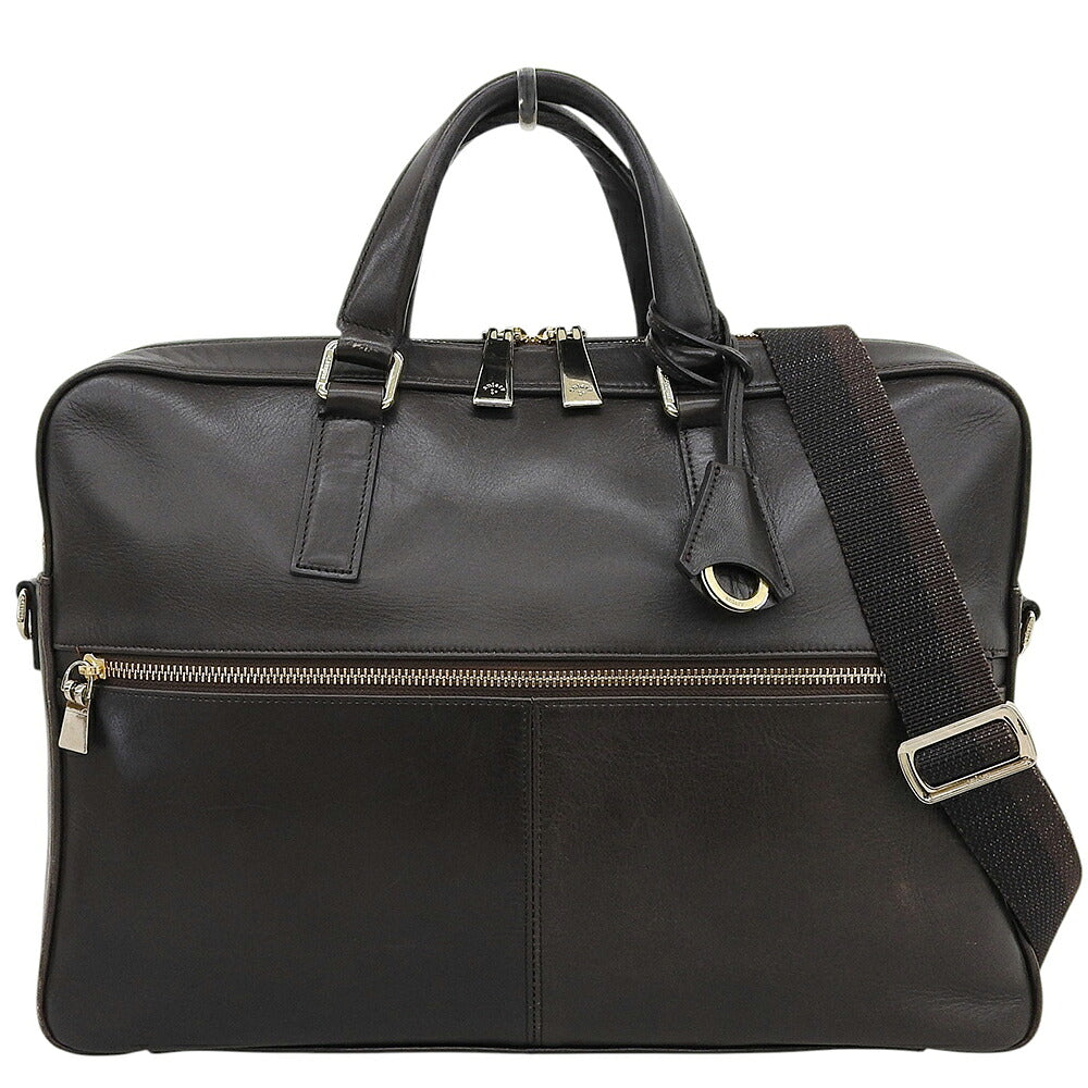 WAY aniary Antique Leather 2-Way Business Briefcase Brown