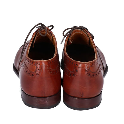 GRENSON OXFORD Semi-Brogue Sneakers Brown Size 7F