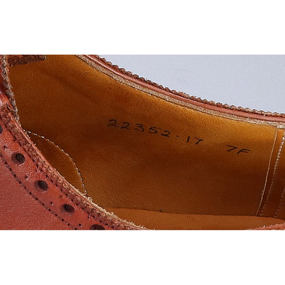GRENSON OXFORD Semi-Brogue Sneakers Brown Size 7F