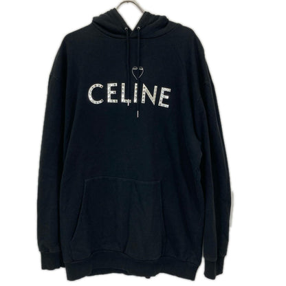 CELINE Studded Artist Print Loose Hoodie Black Size S