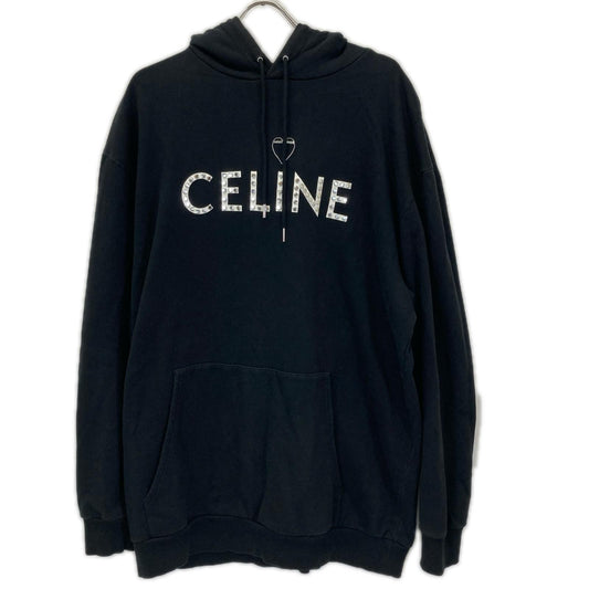 CELINE Studded Artist Print Loose Hoodie Black Size S