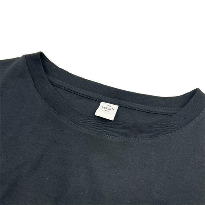 Berluti JRS Logo Embroidered Black Cotton T-Shirt Size L