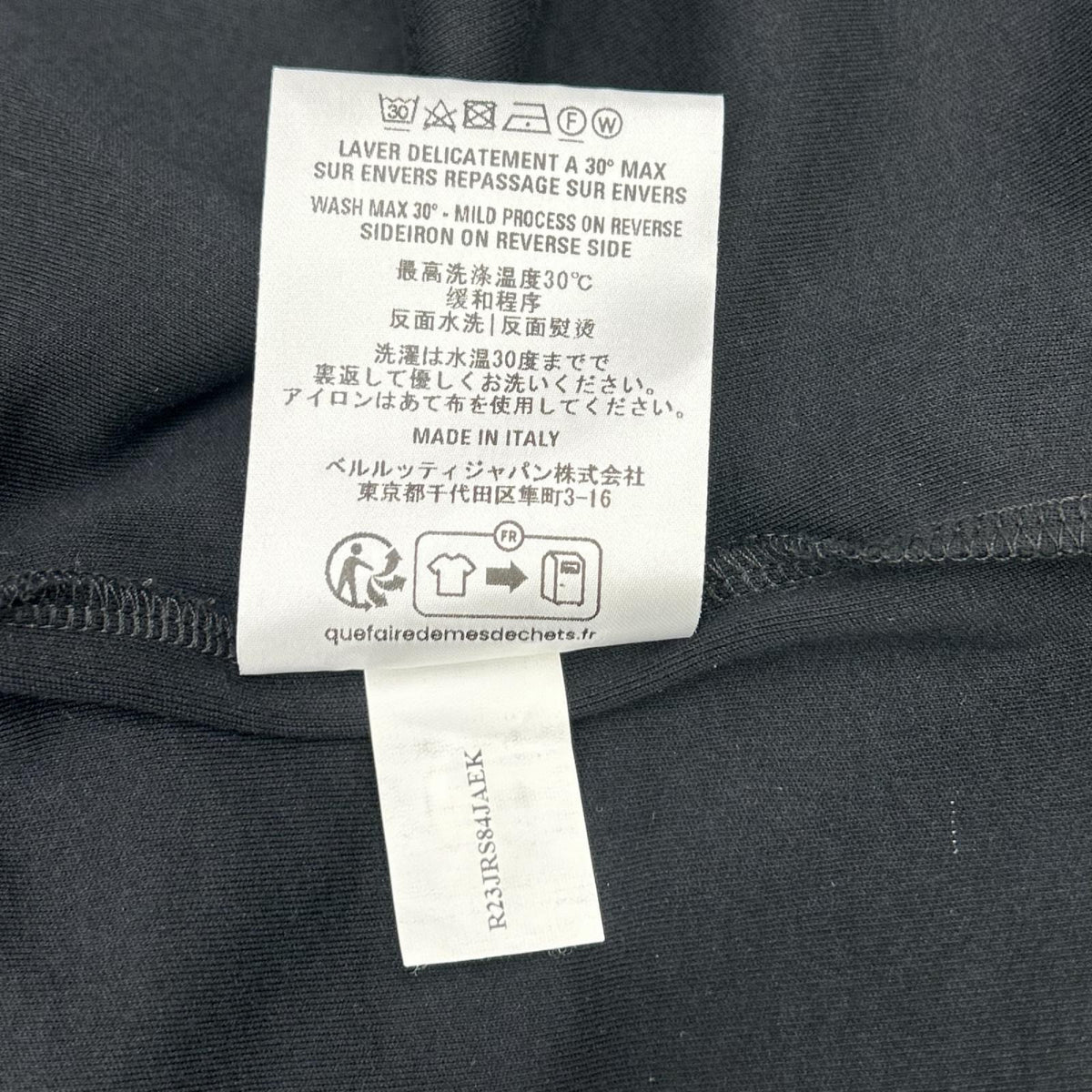 Berluti JRS Logo Embroidered Black Cotton T-Shirt Size L