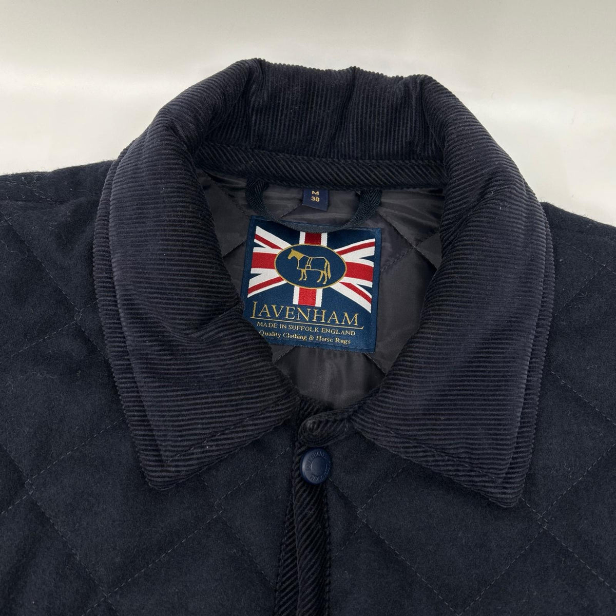 LAVENHAM SLJ9003 Wool Quilted Jacket Blue Size 38