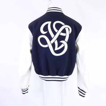 LOUIS VUITTON 24' Leather Arm Varsity Jacket Navy Size 46