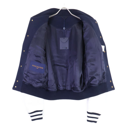 LOUIS VUITTON 24' Leather Arm Varsity Jacket Navy Size 46