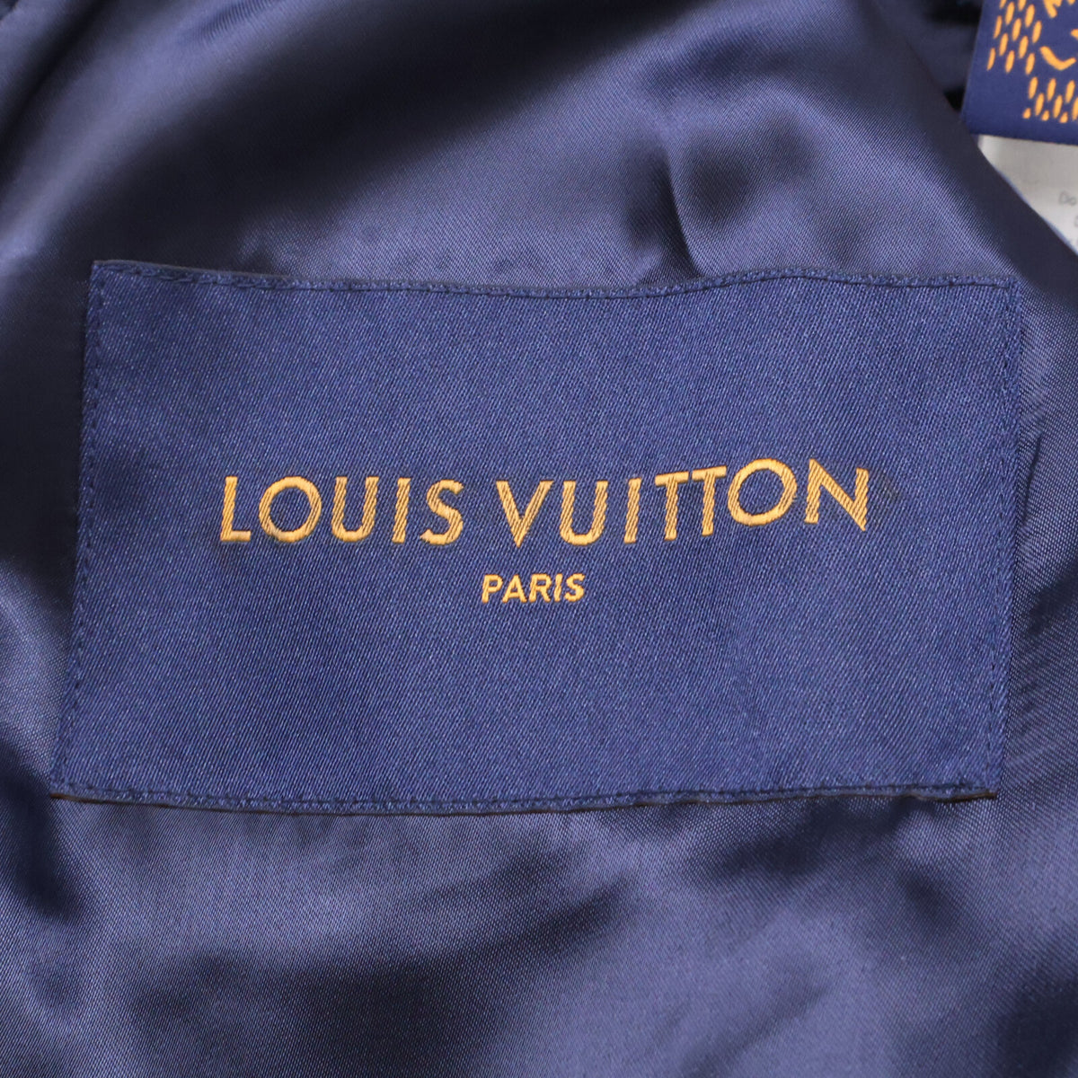 LOUIS VUITTON 24' Leather Arm Varsity Jacket Navy Size 46
