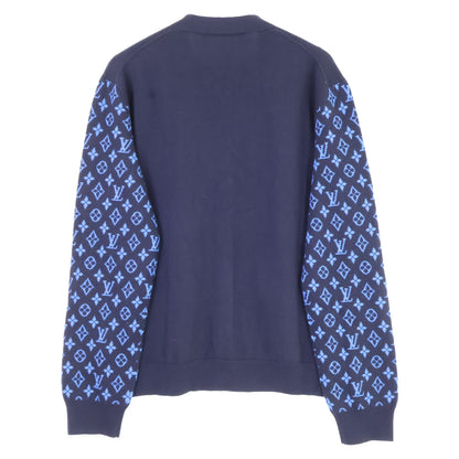 LOUIS VUITTON Monogram Wool Cashmere Cardigan Blue Size S