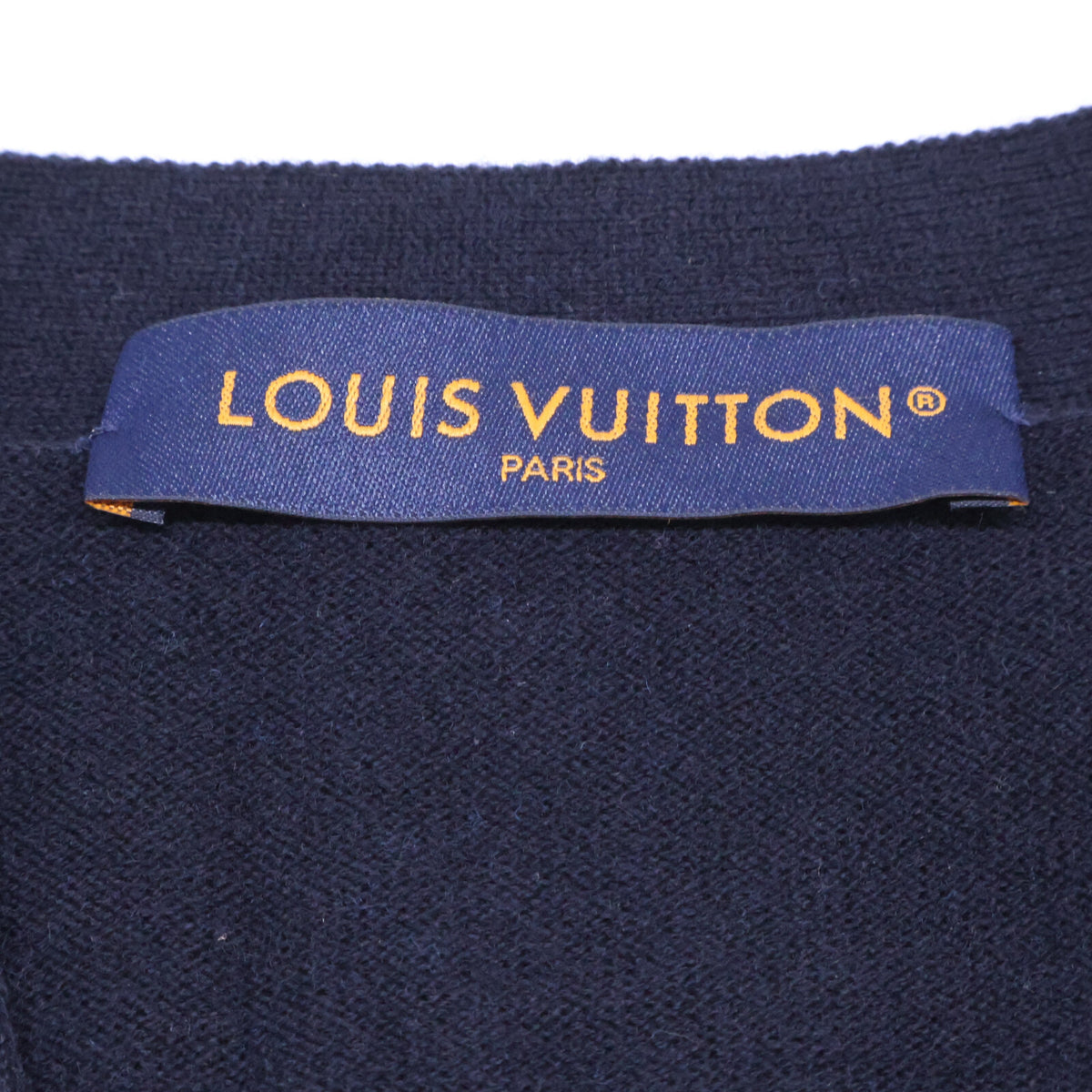LOUIS VUITTON Monogram Wool Cashmere Cardigan Blue Size S