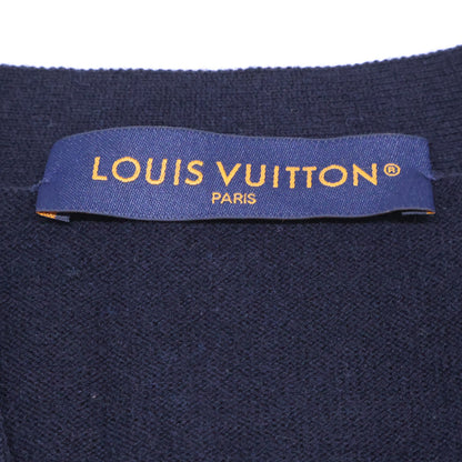 LOUIS VUITTON Monogram Wool Cashmere Cardigan Blue Size S