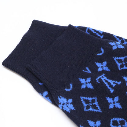 LOUIS VUITTON Monogram Wool Cashmere Cardigan Blue Size S