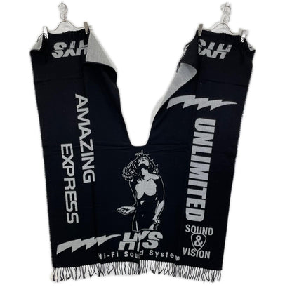 HYSTERIC GLAMOUR Logo Poncho Scarf Black Acrylic