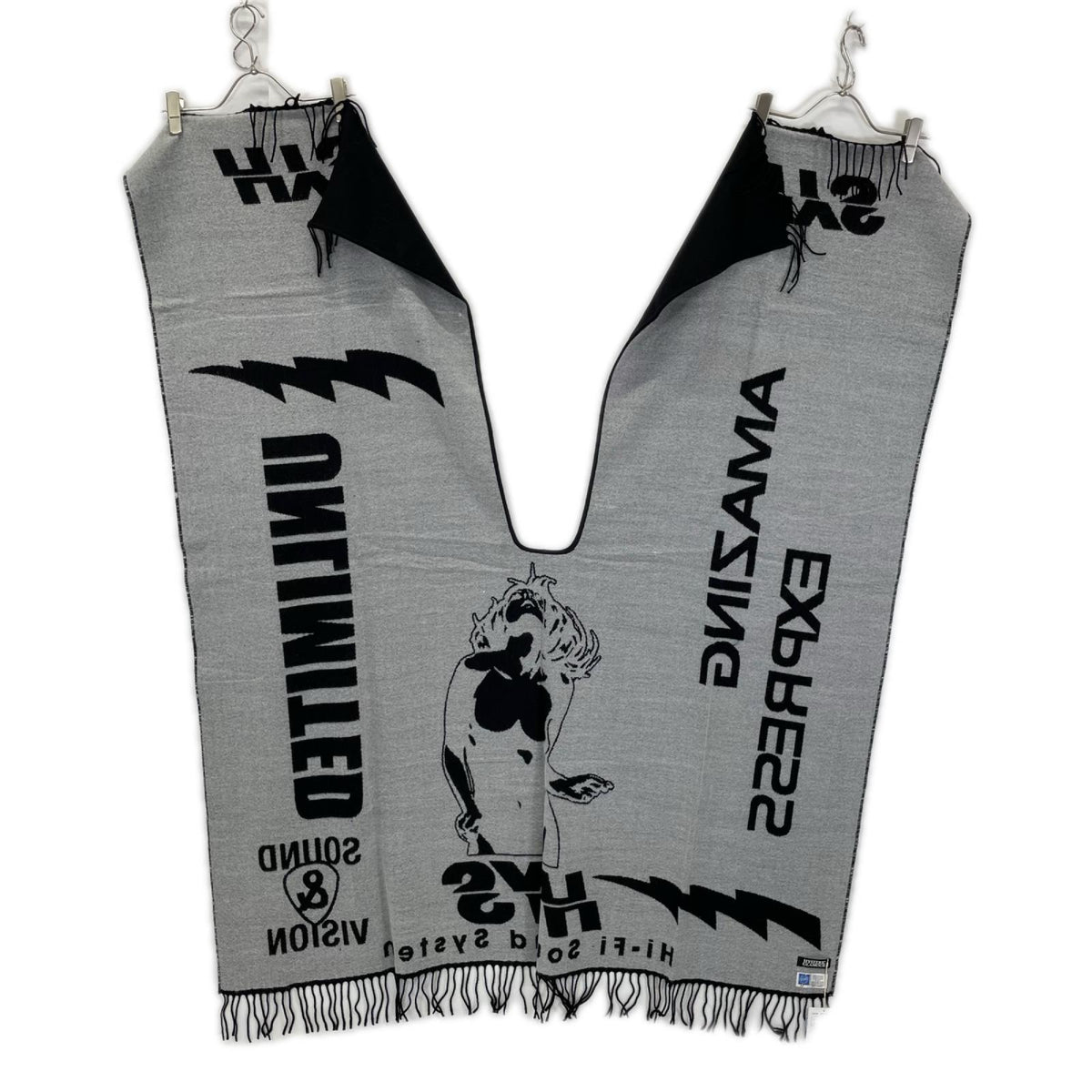 HYSTERIC GLAMOUR Logo Poncho Scarf Black Acrylic