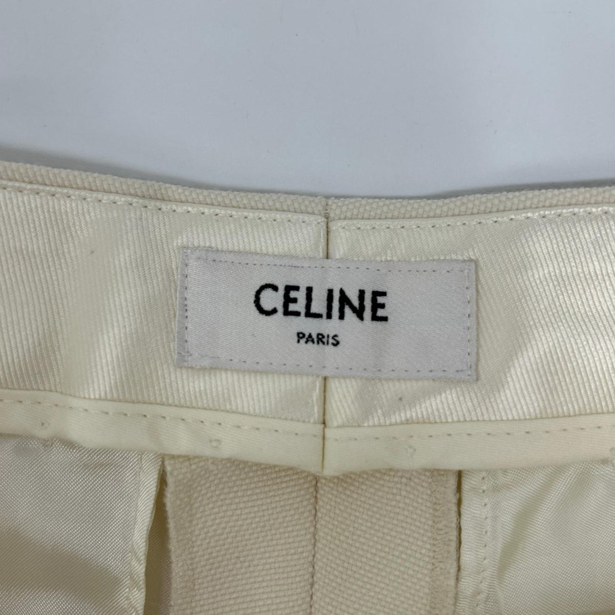 CELINE 23SS Mohair Blend Slacks Ivory Size 44