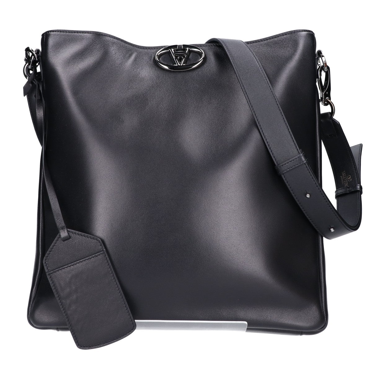 VALENTINO VLogo Rockstud Lambskin Shoulder Bag Black