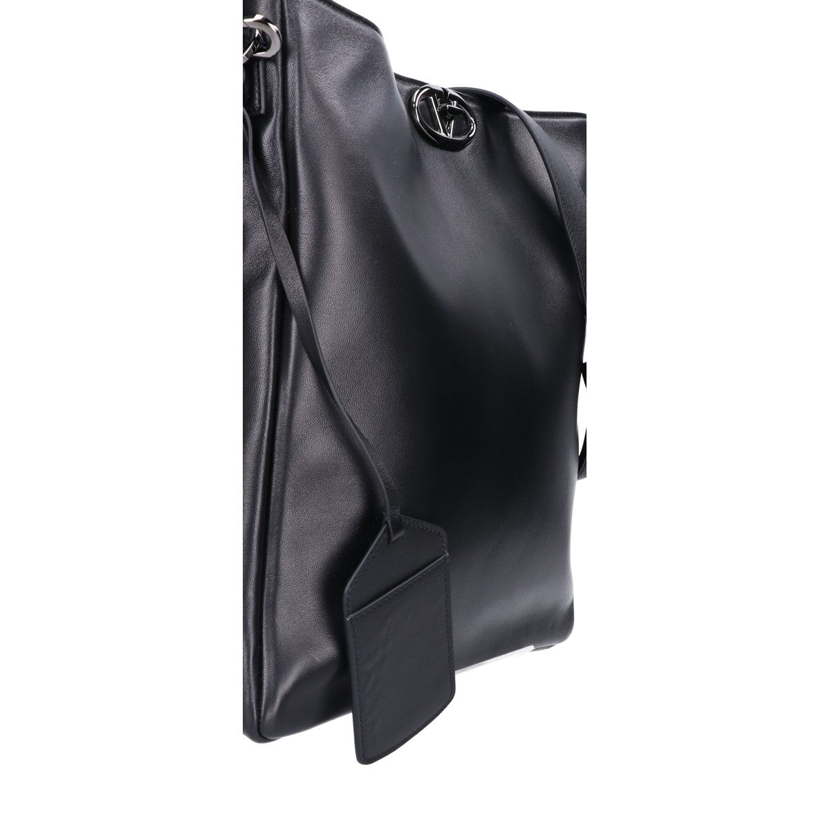 VALENTINO VLogo Rockstud Lambskin Shoulder Bag Black