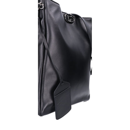 VALENTINO VLogo Rockstud Lambskin Shoulder Bag Black