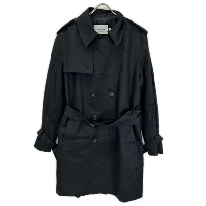 COACH CT264 Black Core Cotton Trench Coat Size M