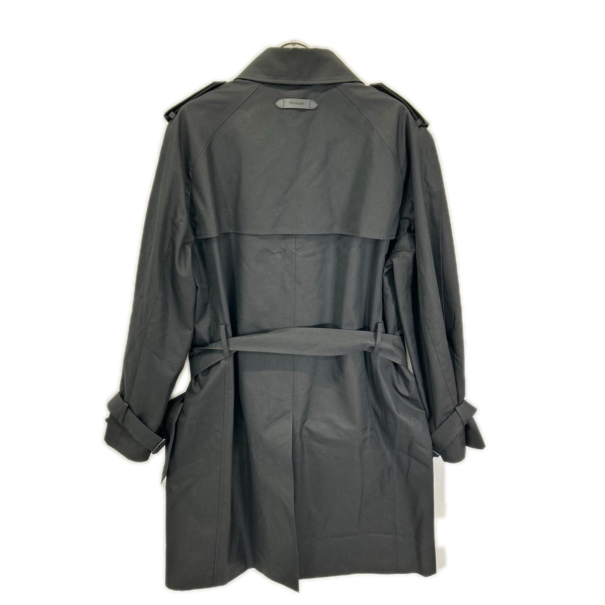 COACH CT264 Black Core Cotton Trench Coat Size M