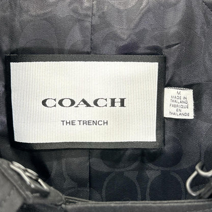 COACH CT264 Black Core Cotton Trench Coat Size M