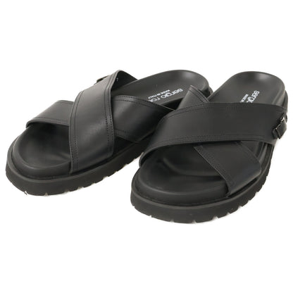 Sergio Rossi Mini Prince Leather Cross Sandals Black Size 7