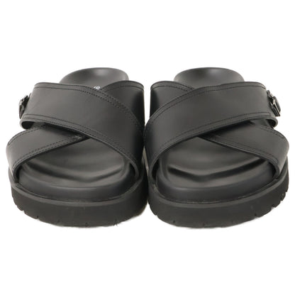 Sergio Rossi Mini Prince Leather Cross Sandals Black Size 7