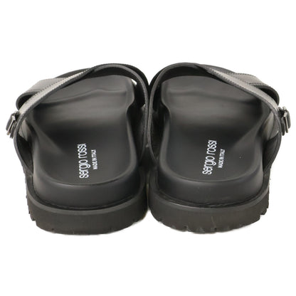 Sergio Rossi Mini Prince Leather Cross Sandals Black Size 7