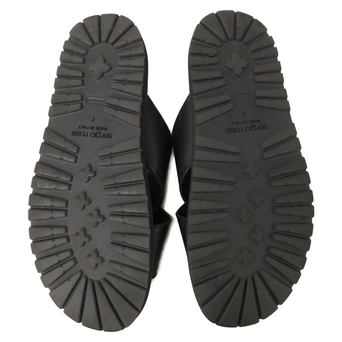Sergio Rossi Mini Prince Leather Cross Sandals Black Size 7