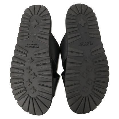 Sergio Rossi Mini Prince Leather Cross Sandals Black Size 7