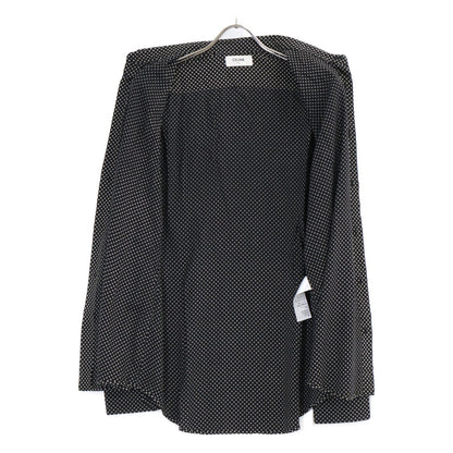 CELINE Small Pattern Long Sleeve Rayon Shirt Black Size 40