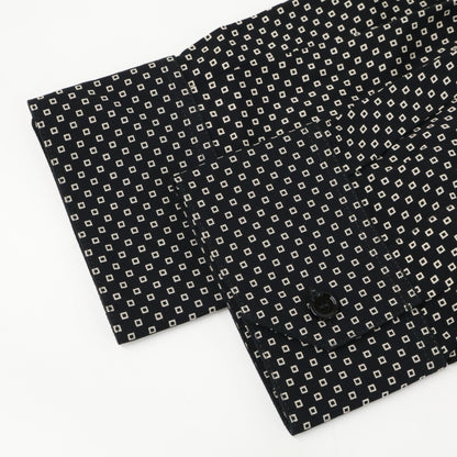 CELINE Small Pattern Long Sleeve Rayon Shirt Black Size 40