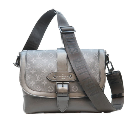 LOUIS VUITTON Monogram Eclipse Saumur Messenger Bag Sandals