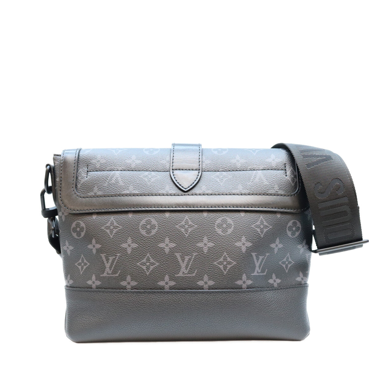 LOUIS VUITTON Monogram Eclipse Saumur Messenger Bag Sandals