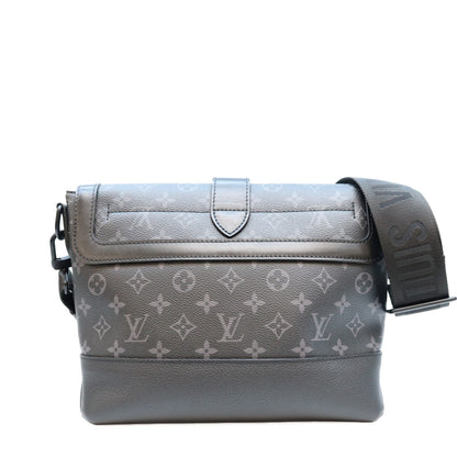 LOUIS VUITTON Monogram Eclipse Saumur Messenger Bag Sandals